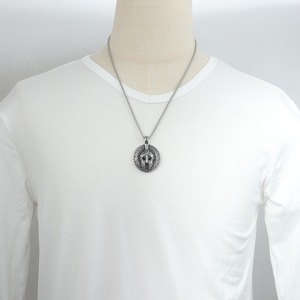 yunnique Spartan Warrior Round Pendant Stainless Steel <b>Necklace</b> Men's Gift FY12015 - Product Image 3