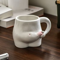 L Funny Fat Big Belly Mug Cute Tasse en céramique Tasses à café thé lait originales faites à la main avec poignée
