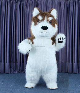 Costume de mascotte gonflable de 2m pour chien Huskey Costume de poupée TV en <span class=keywords><strong>peluche</strong></span> Huskey Patrol Costume de chien marron à vendre - Product Image 3