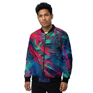 Custom Men's & Women's Stand <b>Varsity</b> <b>Jacket</b> K-VJ-188 Colorful Abstract Fitness Design Winter Polyester Fleece Embroidery - Product Image 1