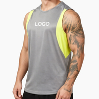 Gilet de sport personnalisé pour hommes, vente en gros, été, respirant, patchwork, entraînement extérieur, séchage rapide, 100 % polyester, coupe ample