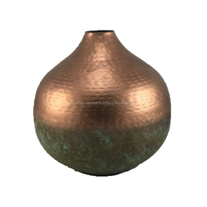 Ronde De Cuivre Martelé Pot De Fleur Pour La Décoration Intérieure - Product Image 1