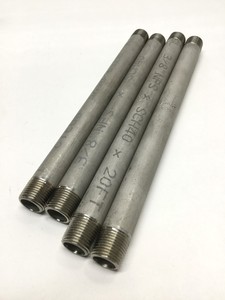 PLC Lot <strong>of</strong> 4 <strong>Merit</strong> Brass 3/8" NPT 316/316L Stainless Pipe Nipple SCH 40, 2x 8" 2x 9" Warranty Product - Product Image 1