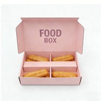 Boîte d'emballage alimentaire sur mesure de qualité alimentaire pour aliments frits, boîte biodégradable mate pour pâtisseries et desserts à emporter, boîte en papier alimentaire imprimée à l'encre de soja