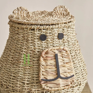 OEM Eco-Friendly Rattan Clothing Organizer <b>Basket</b> for Beverage Use Bohemian Style Flexible Design 1-3L Capacity for Kids' Room - Product Image 3