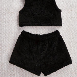 Otoño Invierno nuevo Popular traje deportivo informal de dos piezas para niños mujeres patrón de ganso transfronterizo <span class=keywords><strong>chaleco</strong></span> sólido pantalones cortos combinación - Product Image 2