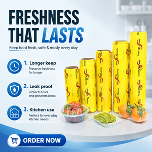<span class=keywords><strong>Film</strong></span> <span class=keywords><strong>étirable</strong></span> transparent en PVC de qualité alimentaire <span class=keywords><strong>30cm</strong></span> <span class=keywords><strong>x</strong></span> 150m, résistant à l'humidité, pour l'emballage des salades - Product Image 3