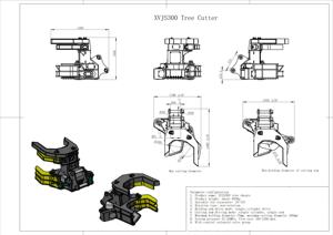 Coupe-bois de bûche tête d'abattage machines forestières 10 ~ 15 tonnes accessoire d'excavatrice cisaillement d'arbre hydraulique - Product Image 6
