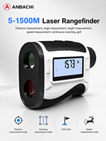 Télémètre laser de golf Anbachi avec fonction de compensation de pente, verrouillage du drapeau, vibration, magnétique, rechargeable, étanche, 7x 905nm LCD
