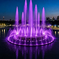 Fontaine musicale grand format avec éclairage ondulé et jets d'eau, système de contrôle complet pour l'aménagement paysager