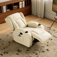 Fauteuil inclinable massant chauffant électrique haut de gamme en cuir pivotant et à bascule pour salon