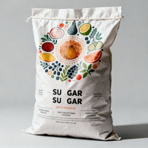 Sacs tissés en polypropylène robustes 10kg 25kg 50kg – Sac traçable pour l'emballage du sucre et du sel – Impression personnalisée – Sac tissé en PP - Product Image 2