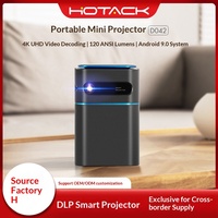 Projecteur LED DLP portable sans fil intelligent D042 Android 9.0, 480P, 120 ANSI Lumens, 2 Go de RAM, 4K, idéal pour les voyages en extérieur – Vente directe usine