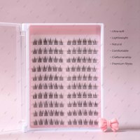 Kits DIY de Cils en Grappes Marron en Fibre Synthétique – Kit d'Extension de Cils Naturels Effet Œil de Chat et Foxy avec Colle et Scellant
