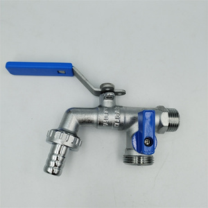 2ハンドル2インレットウェイビブコックホースウォータータップ洗濯機鍛造真鍮ビブコックウォータータップ - Product Image 1