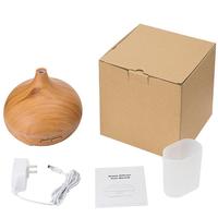 Portable électrique 500ml Grain de bois humidificateur électrique salle d'aromathérapie diffuseurs de lumières colorées