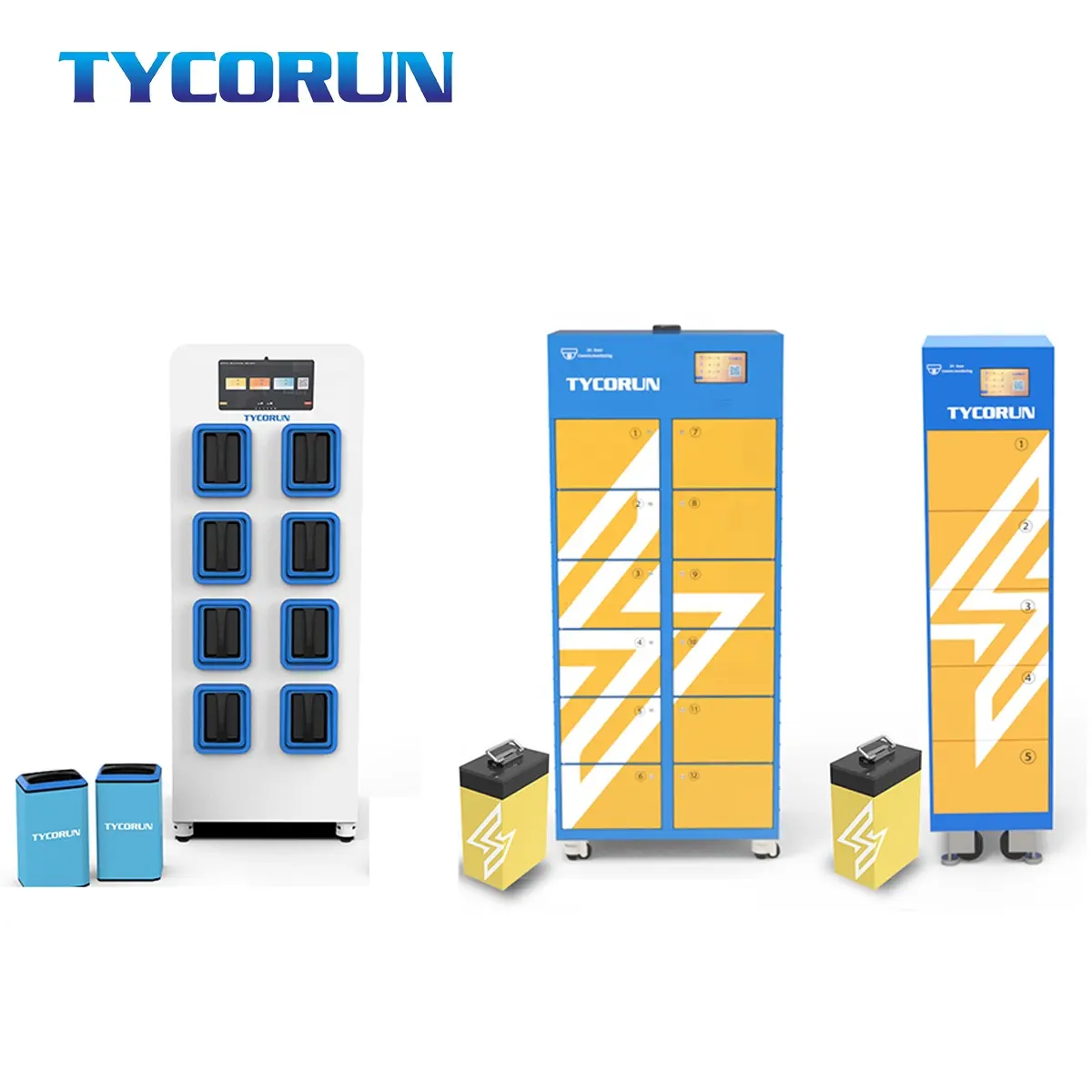 Tycorun 8 emplacements moto électrique batterie au lithium swap stations de charge en plein air échange rapide armoire chargeurs de batterie intelligents