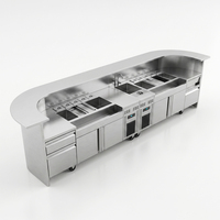Table de bar professionnelle en acier inoxydable, station à cocktails, réfrigérateur à double température, personnalisé pour une utilisation commerciale en bar