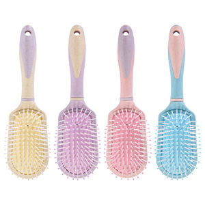 Paddle Hair <b>Brush</b> Oval Plastic Cushion <b>Brush</b> For Smooth Hair Home Use Pink Yellow Blue Purple - Product Image 1