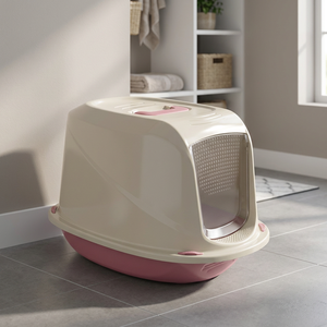 Litière pour chat italienne de qualité supérieure avec toilettes en plastique au design couvert pour plus de propreté et de confort - Product Image 3