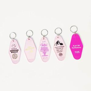 Glittering Personalized Design Hotel Retro Motel Logo Plastic Keychain Keyrings with Room Number <b>Key</b> Chain Hotel <b>Key</b> <b>Tags</b> - Product Image 1