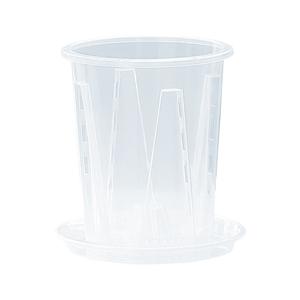 Pots de fleurs en plastique transparent avec trou de drainage pour orchidées et plantes d'intérieur, design circulaire, style minimaliste, utilisation sur bureau - Product Image 4