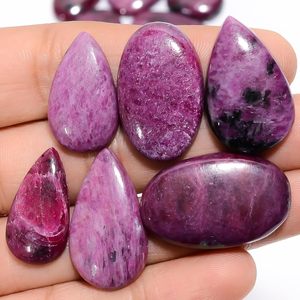 Piedras preciosas de rubí natural, 50 quilates, formas mixtas ovaladas pulidas para hacer joyas, gemas sueltas, suministros para manualidades DIY - Product Image 2