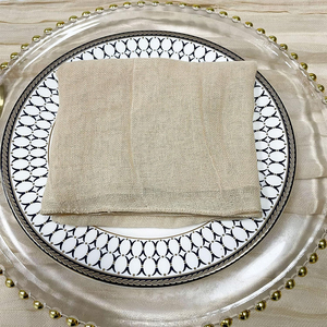 High Quality 100% Linen Dinner Napkins Luxury Hemstitch Pure Linen <b>Table</b> Essentials Classic Style Handmade for Weddings - Product Image 3