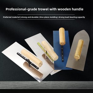 Truelle de maçon, spatule à plâtre, couteau à lisser, <span class=keywords><strong>brosse</strong></span> murale, manche en bois, épaissie, durable, grattoir de maçon - Product Image 3