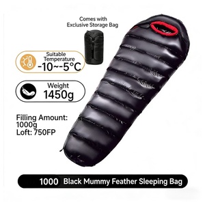 <span class=keywords><strong>Sac</strong></span> <span class=keywords><strong>de</strong></span> <span class=keywords><strong>couchage</strong></span> momie <span class=keywords><strong>ultra</strong></span>-<span class=keywords><strong>léger</strong></span> en duvet d'oie avec remplissage personnalisable pour des aventures en plein air confortables - Product Image 2