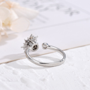 Rotating Sunflower <b>Ring</b> For Women Adjustable Jewelry With Pearl Center And Crystal Side Gift Fashion <b>Rings</b> - Product Image 4