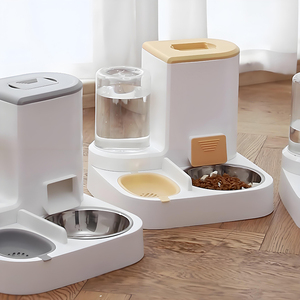 Gravidade automática Non-Slip 2 em 1 Pet Food Water Dispenser Elegante Plastic Dog & <span class=keywords><strong>Cat</strong></span> Alimentação Beber Tigelas Fabricante direto - Product Image 4