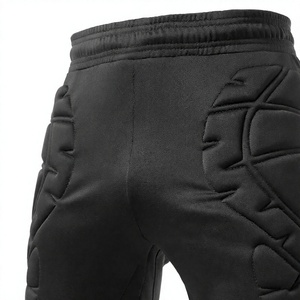 Black <b>Padded</b> Goalkeeper Trousers Men's Football Goalie <b>Pants</b> Drawstring Waist Quick Dry Match Training Wear - Product Image 4