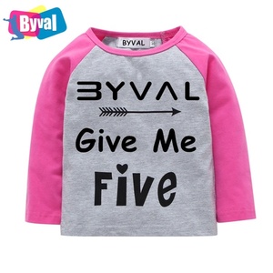 Cina all'ingrosso personalizzata logo t-shirt per bambini maniche lunghe magliette del bambino 100% cotone bianco di colore di contrasto del manicotto di raglan t-shirt kid - Product Image 4