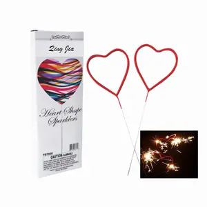 Indoor party heart shaped colorful sparklers fireworks