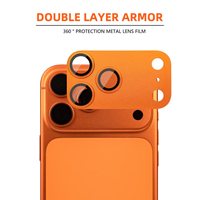 Protection d'objectif en métal pour iPhone 17 18 Pro – Accessoire de téléphone portable, film orange anti-rayures pour objectif d'appareil photo