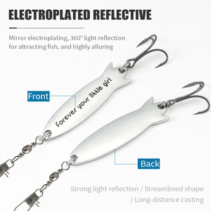 Lot de 5 leurres de pêche personnalisés gravés OEM, 9 cm, 12 g, en acier au carbone, pour rivière et lac, appât de pêche personnalisé, <span class=keywords><strong>cadeau</strong></span> pour papa et hommes - Product Image 3