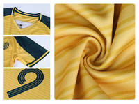 Camiseta de Fútbol de Brasil Sublimada Personalizada al por Mayor, 100% Poliéster, de Secado Rápido y Transpirable