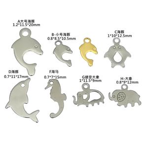 Dijes de Animales de Acero Inoxidable, Colgante de Delfín y Elefante, Accesorio de Joyería DIY, Dijes de Regalo Unisex - Product Image 2
