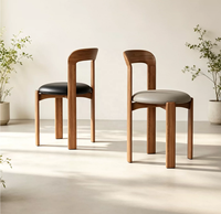 Chaise de salle à manger moderne en bois massif, empilable, avec dossier, pour mobilier de maison