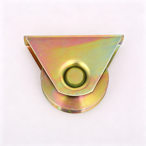 Roulette de portail silencieuse à gorge en V avec double roulement à billes et support au sol, en acier galvanisé robuste, certifiée CE, OEM disponible - Product Image 2