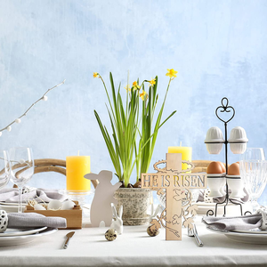 โต๊ะไม้กางเขนไม้ว่างเปล่าสุดสร้างสรรค์ใหม่2026เขาได้รับการตกแต่งอีสเตอร์ - Product Image 4