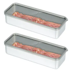 304 paslanmaz çelik hava geçirmez Deli et depolama Bacon kaleci uzun depolama buzdolabı için Bacon konteyner