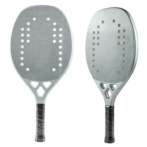 Raqueta de Tenis Playa KingQ King1 de Fibra de Carbono 12K 3K, Forma Híbrida, 84 cm de Diámetro, 330g, Espuma EVA Media, Empuñadura de Cuero PU para Principiantes - Product Image 2