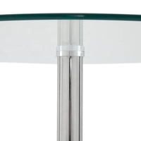 Chrome métal galvanoplastie barre hauteur Table poli argent fer Table pieds verre café Table à manger entrée d'hôtel Commercial