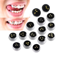 Perfect Star Moon Heart Tooth Gems Combinación Nueva llegada 6 piezas Golden Tooth Gem Diy Dientes Joyería Superventas Dientes Gemas