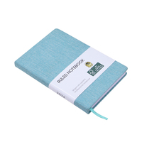 Carnet personnalisé A5 en tissu de lin avec couverture rigide, ligné, pour la planification