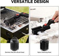 Brosse de nettoyage rotative électrique pour barbecue avec 1 tête de rechange, brosse de nettoyage de barbecue sans fil rechargeable avec angle réglable