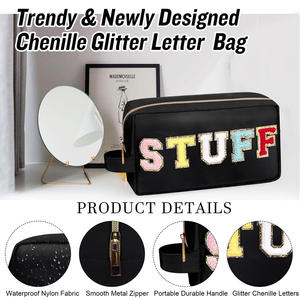 Sac de Maquillage Grande Capacité Coloré et Tendance pour Femme, Sac à Main Portable de Voyage, Organisateur de Rangement en PU pour Cosmétiques - Product Image 3