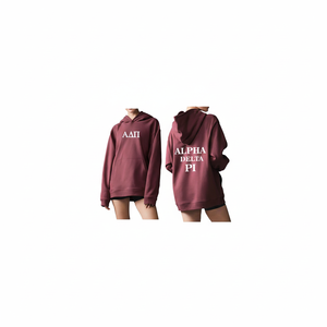 Sudadera con capucha de lana ecológica con estampado de nombre de estado de hermandad universitaria de día de juego frontal personalizada para mujer - Product Image 1